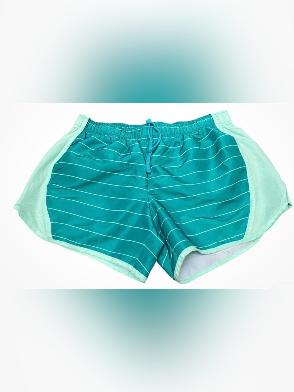 Athletic Works Women’s Agua Verde Running Shorts, Elastic Waist Drawstring Sz M